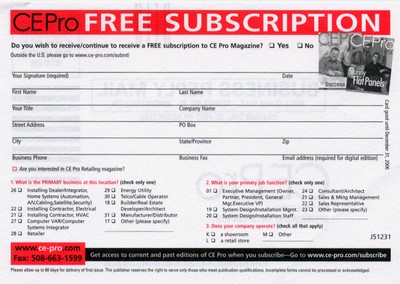 CE Pro Free subscriptions