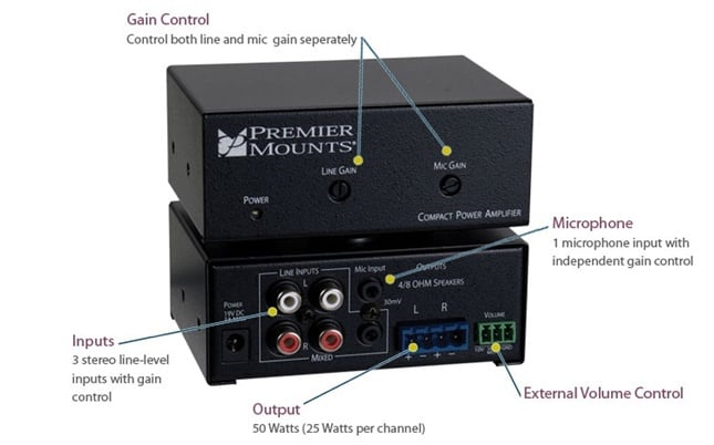 Premier+Mounts+Ships+CPA-50+Compact+Power+Amplifier