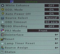 options menu