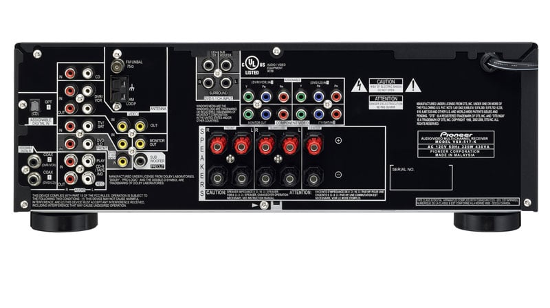 Pioneer VSX-517K Rear Panel
