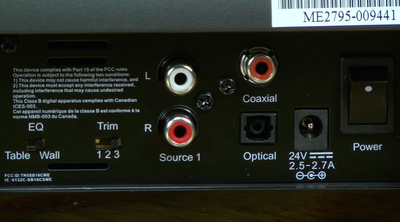 soundbar rear inputs