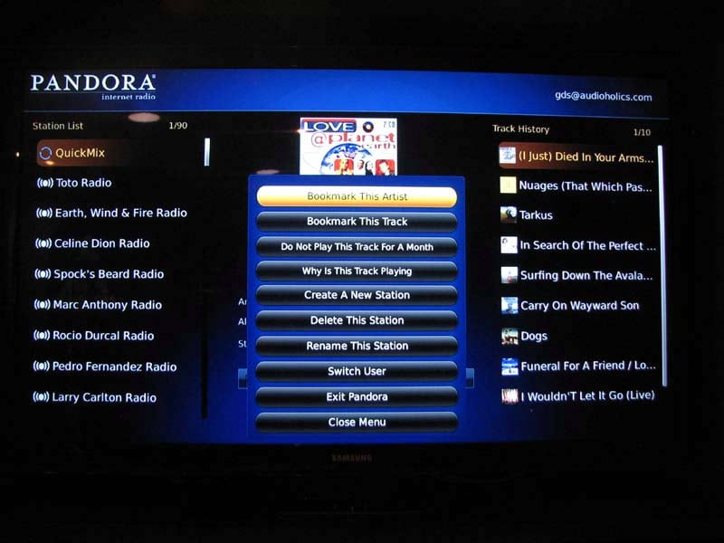 Pandora+Menu