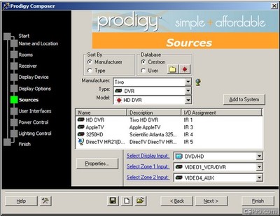 Crestron Prodigy screen