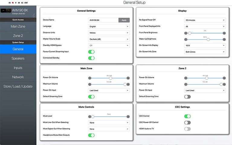 Anthem AVM 90 web GUI