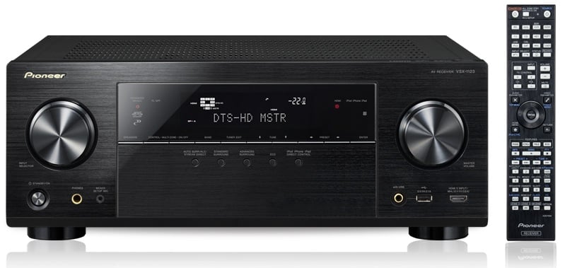 pioneer av receiver with speakers