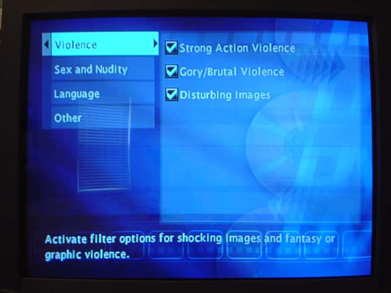 ClearPlay violence controls