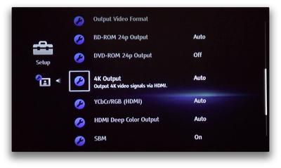 4K resolution setting