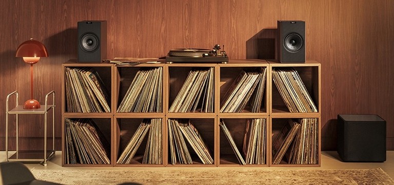 KEF Coda W in room with sub