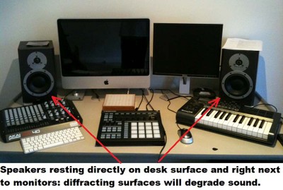 Desktop speaker diffraction