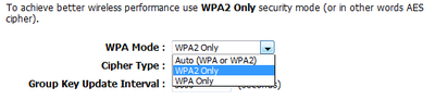 wpa2 security only