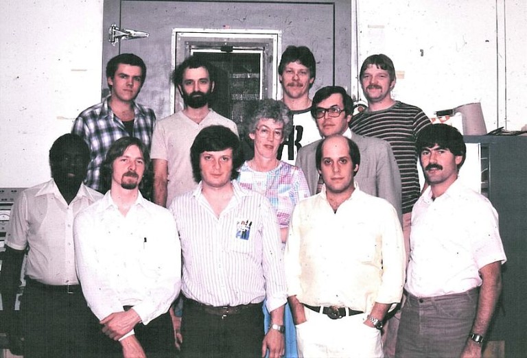 8 Teledyne AR production engineers 1981 [source Lucette H. Nicoll]
