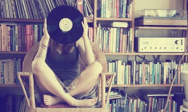 Vinyl Record & Sexy Woman