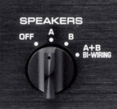 The A/B speaker selector on the Yamaha A-S3000 integrated amplifier.
