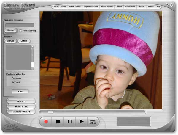 Instant DVD+DV Capture Wizard