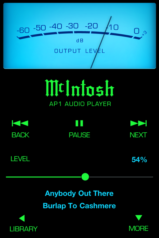 McIntosh AP1 Audio Player iPhone/iPad App