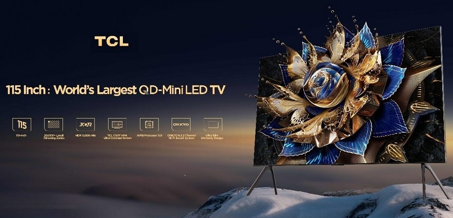 TCL Shows Massive 115-Inch QD Mini LED TV at CES 2024