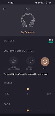 B&W Music Headphone Settings