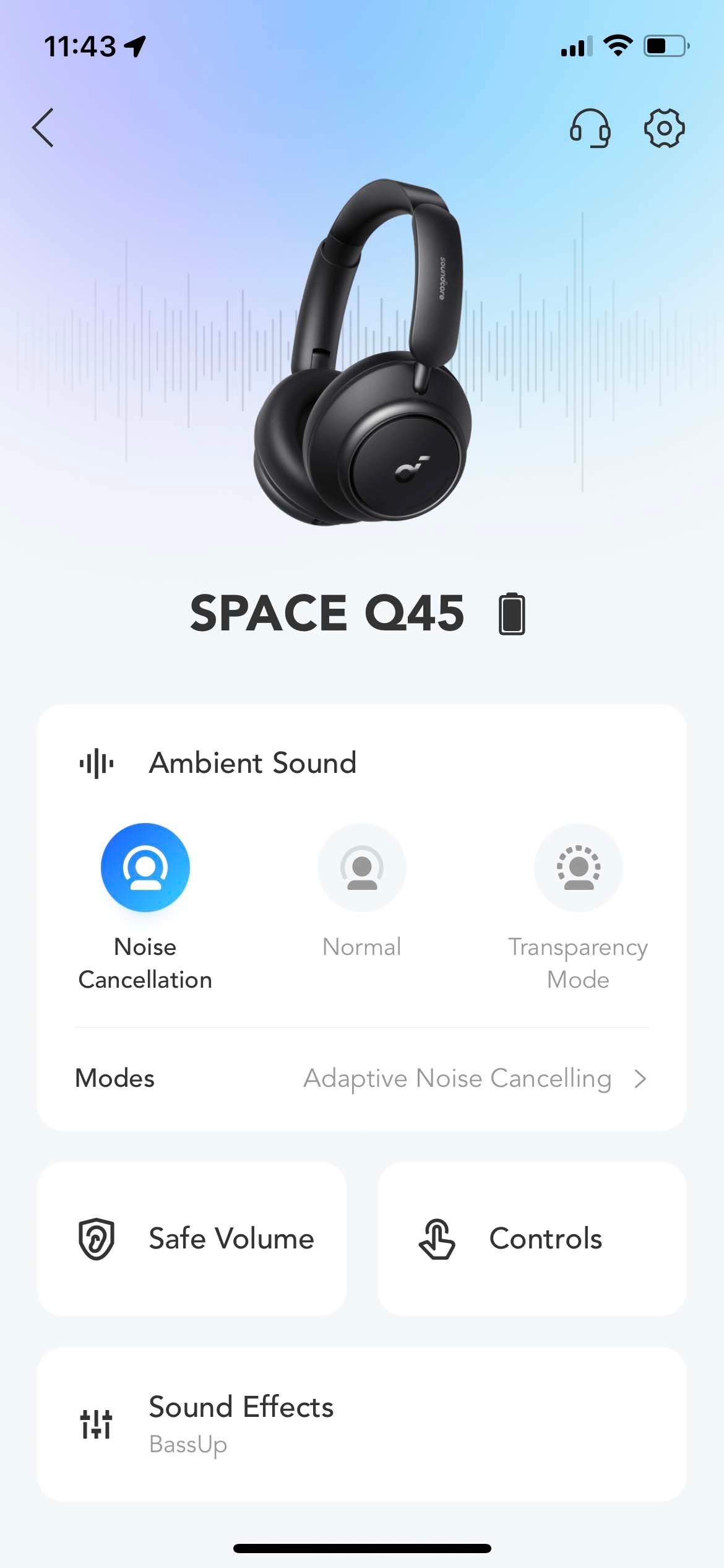 soundcore Anker Space Q45 True Wireless Headphones - Black for sale online