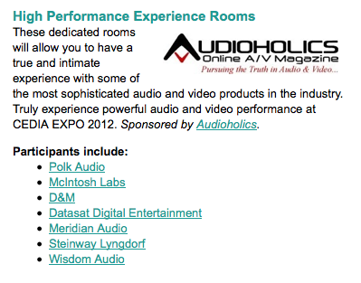 CEDIA High Performance Experience Rooms, Powered by Audioholics!