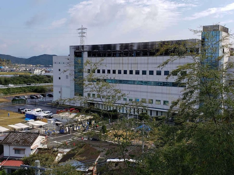 Aftermath of the fire at AKM factory Nobeoka City, Japan.