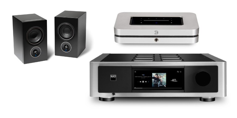Bluesound Node X, PSB Alpha iQ, Radical NAD M66 Streaming Preamp