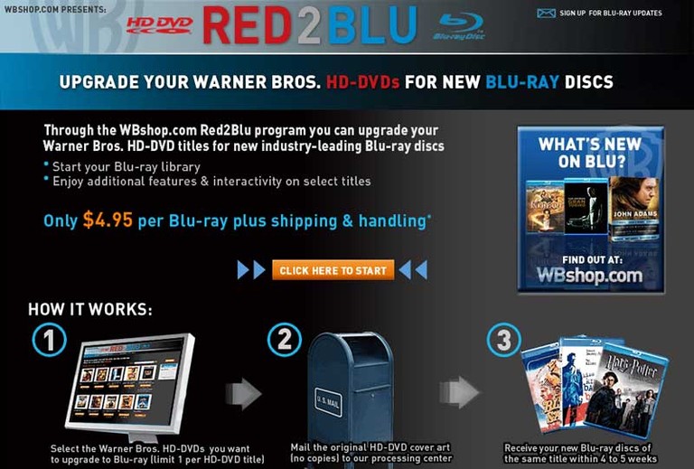 Red2Blue.com - Blu-ray for your HD DVDs