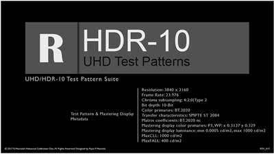R. Masciola's HDR 10 Calibration Patterns