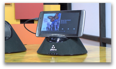 Phorus PS1 speaker Android docked