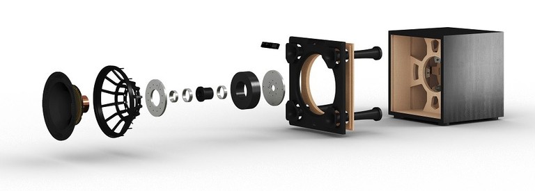 DALI SUB V-16F black metal u grill exploded