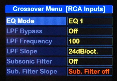 2S screen crossover menu