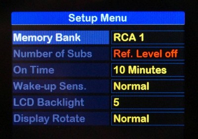 2S screen setup menu