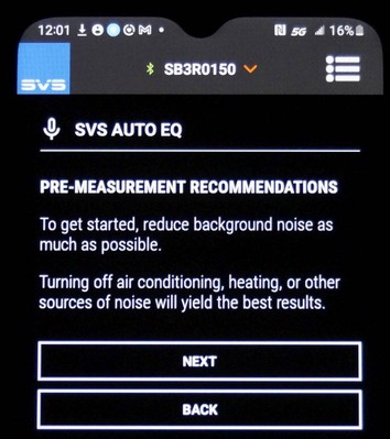 SVS auto EQ measurement recommendations software screen2