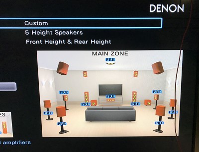 Denon AVR-X7200WA Unified immersive audio layout
