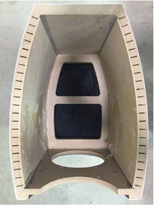 Kerf-cut enclosure of the Revel F36.