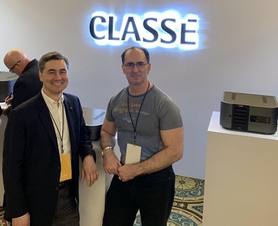 Gene and Theo at the Classé product booth